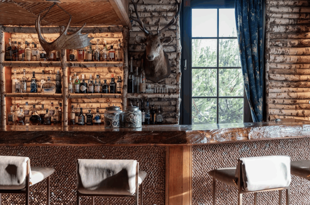 A beautiful rustic bar in the French Alps
